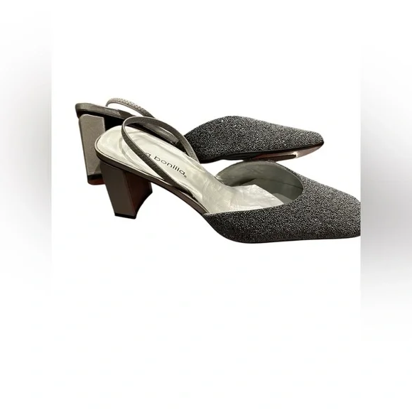 Ana Bonilla women’s dressy silver heels, size 7 - Picture 2 of 5